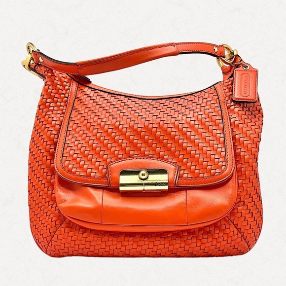 Coach Handbags - Coach Orange Woven Shoulder Bag.  VGC.